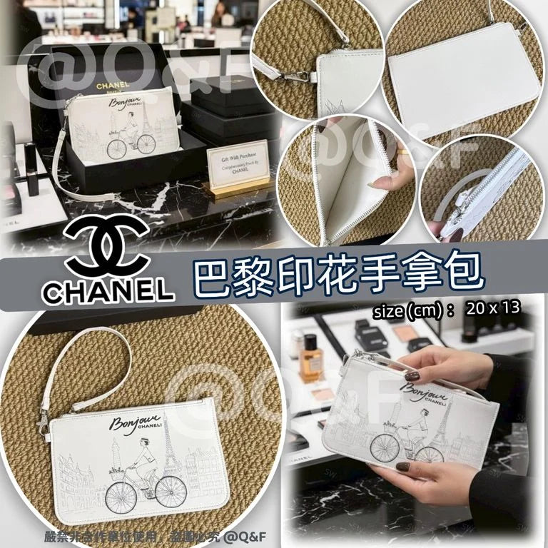 【24小時網站自助下單】售完即止🌸CHANEL 巴黎印花手拿包 | 預訂約4-6星期 娉婷貿易公司 Exquisite Beauty Trading Company