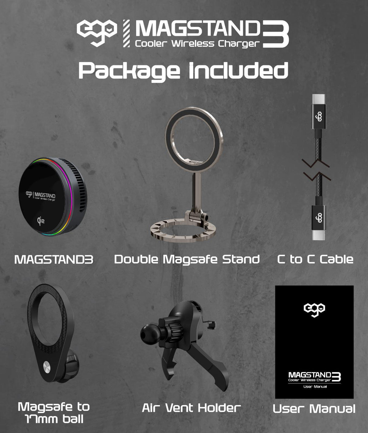 🌸EGO MagStand3 半導體散熱 雙面磁吸QI2充電器 | 預訂約2星期 娉婷貿易公司 Exquisite Beauty Trading Company