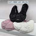 售完即止🌸韓國代購🇰🇷💜NERDY💜 PLEATS RIBBON 2WAY HOBO BAG | 預訂約2-3星期 娉婷貿易公司 Exquisite Beauty Trading Company