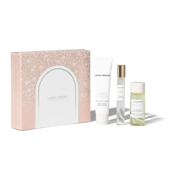 售完即止🌸✨💨快閃預訂💨✨免稅正品 24年 Laura Mercier Cozy Retreat Ambre Vanille Collection 琥珀香草身體護理聖誕限定套裝 | 預訂約2-3星期 娉婷貿易公司 Exquisite Beauty Trading Company