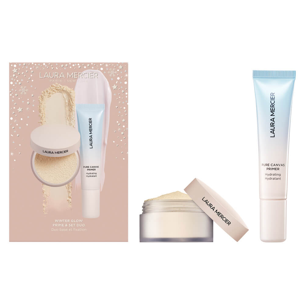 售完即止🌸✨💨快閃預訂💨✨免稅正品 Laura Mercier water glow prime & set duo 爆水妝前乳15ml+焦柔蜜粉6g 聖誕限定套裝 | 預訂約2-3星期 娉婷貿易公司 Exquisite Beauty Trading Company