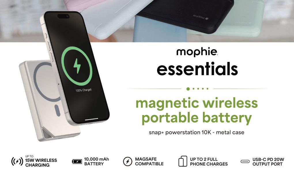 🌸香港行貨 兩年保養 Mophie Essentials Snap+ powerstation 金屬磁吸移動電源 10000 mAh (SKU: 401116530) | 預訂約2-3星期 娉婷貿易公司 Exquisite Beauty Trading Company