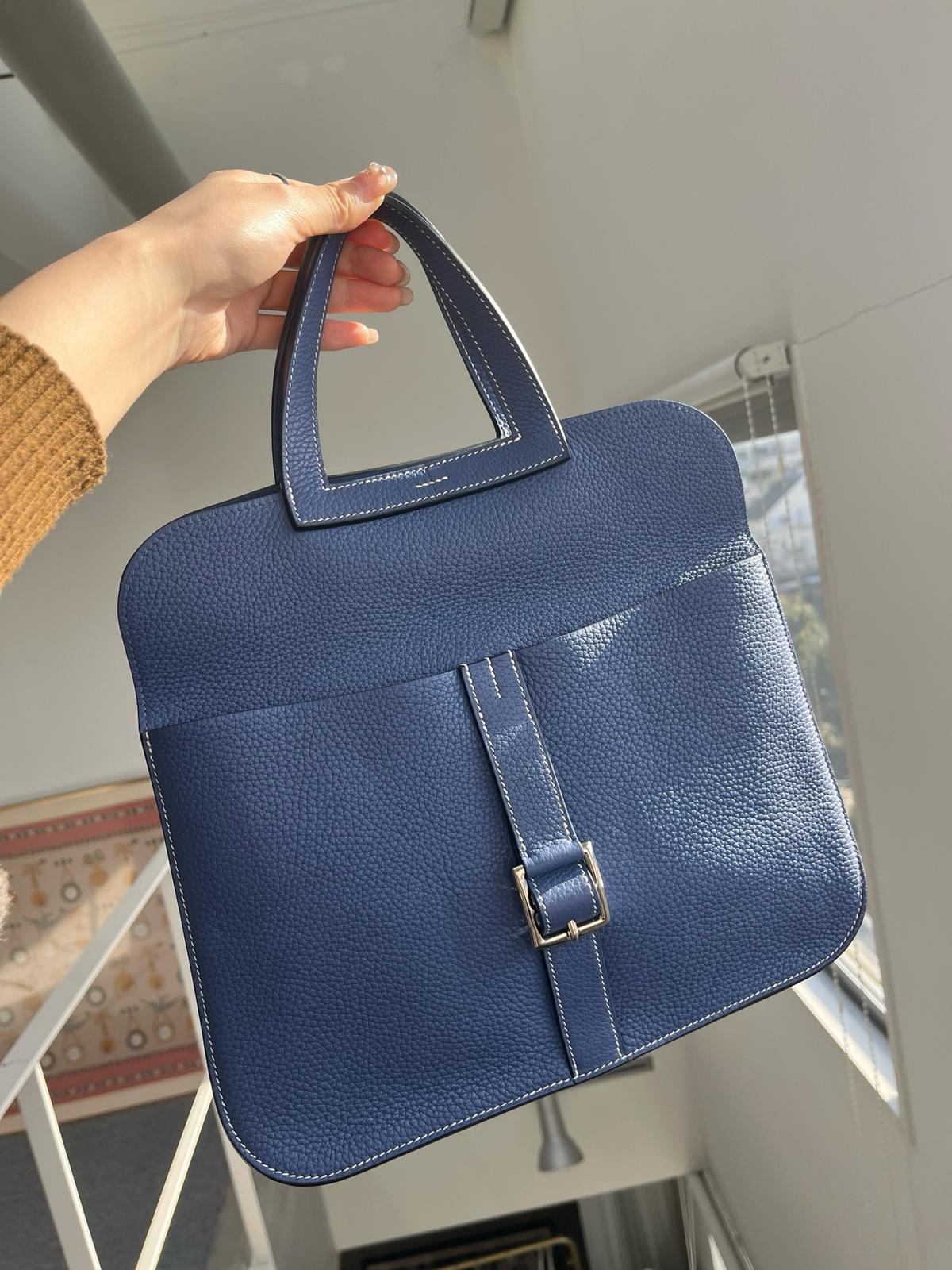 🌸日本中古品代購 愛馬仕寶石藍TC皮Halzan 31 C刻2018年/TC/電光藍 | 預訂約2-3星期 娉婷貿易公司 Exquisite Beauty Trading Company