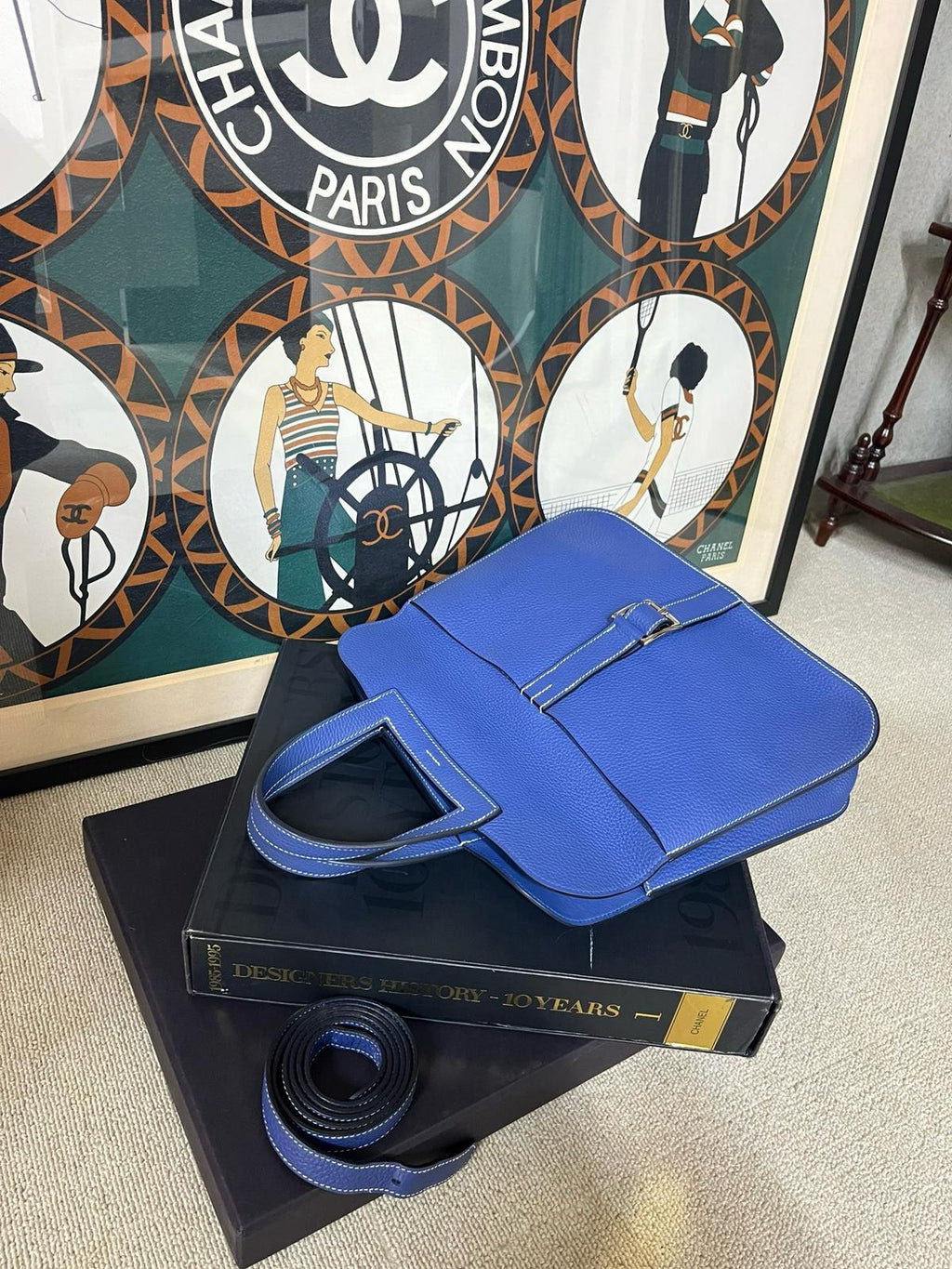 🌸日本中古品代購 愛馬仕寶石藍TC皮Halzan 31 C刻2018年/TC/電光藍 | 預訂約2-3星期 娉婷貿易公司 Exquisite Beauty Trading Company