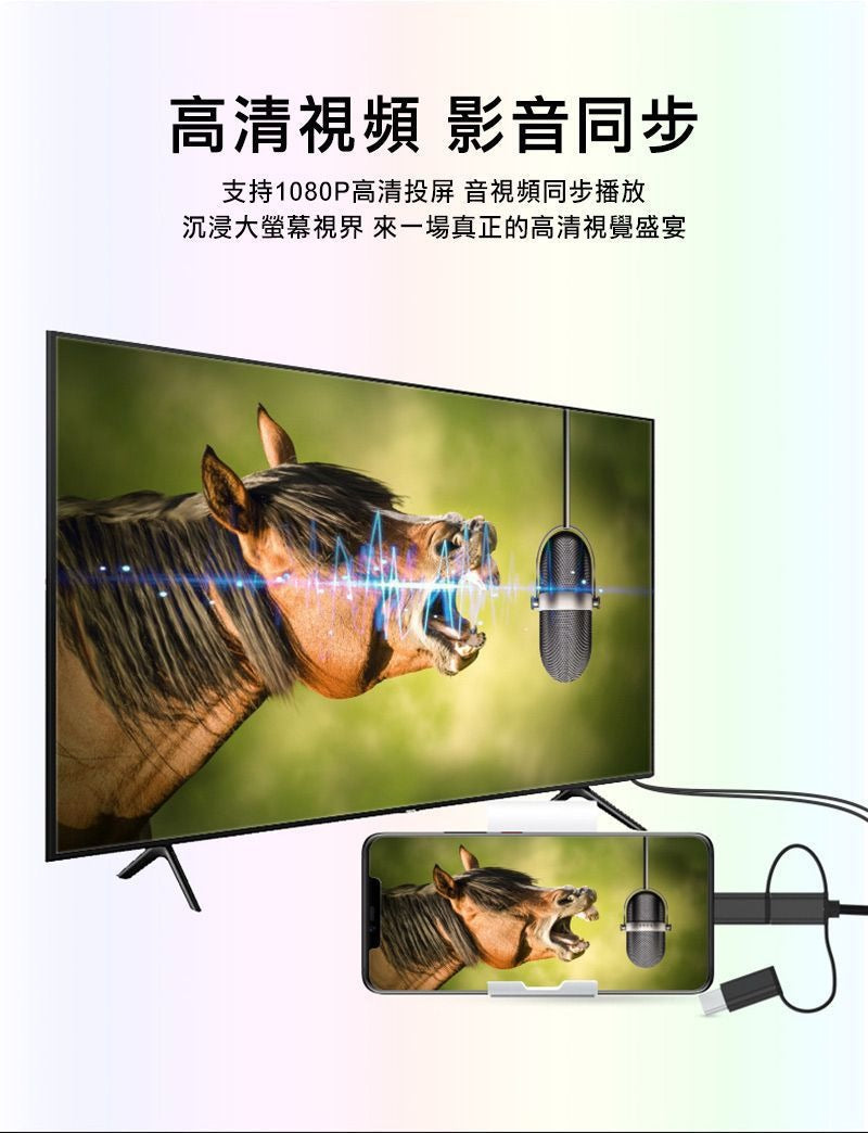 🌸MiraScreen LD36 📱🖥️ 三合一有線影像轉接器 手機平板上電視 一插即用 | 預訂約2-3星期 娉婷貿易公司 Exquisite Beauty Trading Company