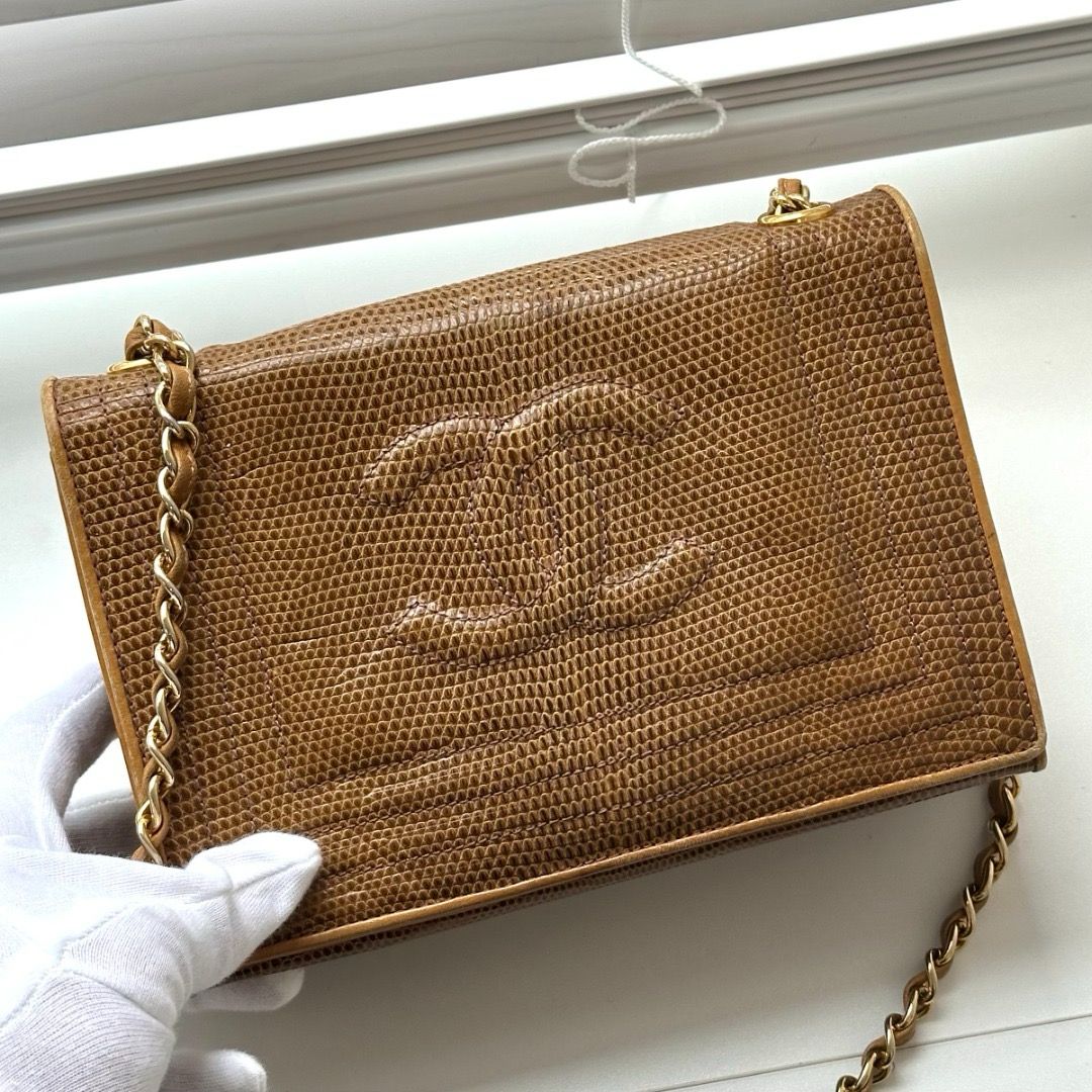 🌸日本中古品代購 Chanel香奈兒Lizard Leather蜥蜴皮Coco標志鏈條包斜挎包 | 預訂約2-3星期 娉婷貿易公司 Exquisite Beauty Trading Company