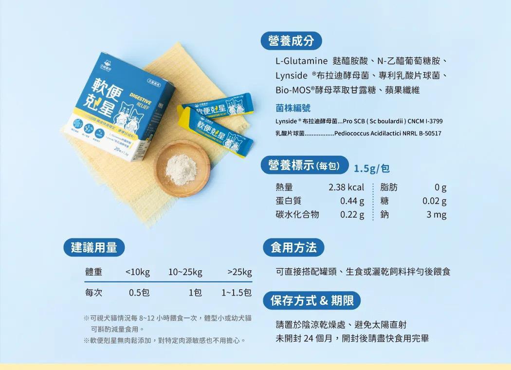 每月15/30號截單🌸汪喵星球 軟便剋星 1.5g X 20包 | 預訂 截單後約2-3星期到 娉婷貿易公司 Exquisite Beauty Trading Company