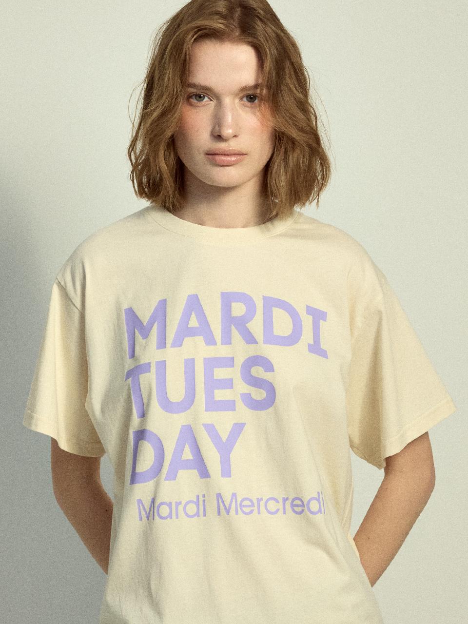 20/10截，長期訂貨🌸Mardi Mercredi 韓國專門店/免稅店 2025年最新款Tee 折扣優惠💕Mardi Mercredi TSHIRT DU MARDI_BUTTER LAVENDER | 預訂約3-4星期 娉婷貿易公司 Exquisite Beauty Trading Company