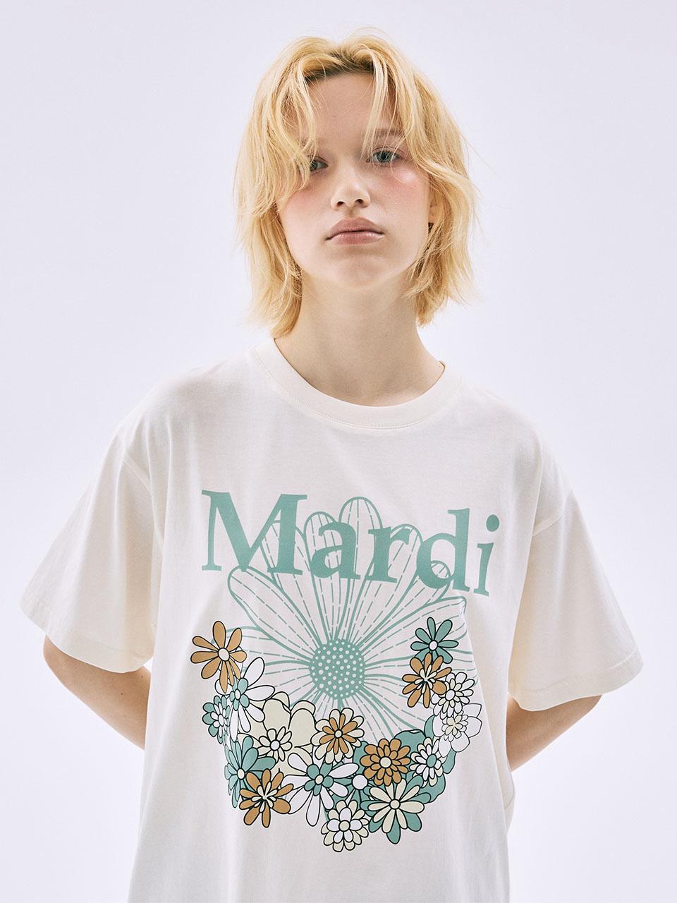 20/10截，長期訂貨🌸Mardi Mercredi 韓國專門店/免稅店 2025年最新款Tee 折扣優惠💕新上市🆕彩色碎花系列😍Mardi Mercredi TSHIRT FLOWERMARDI JARDIN_CREAM MOSSGREEN | 預訂約3-4星期 娉婷貿易公司 Exquisite Beauty Trading Company