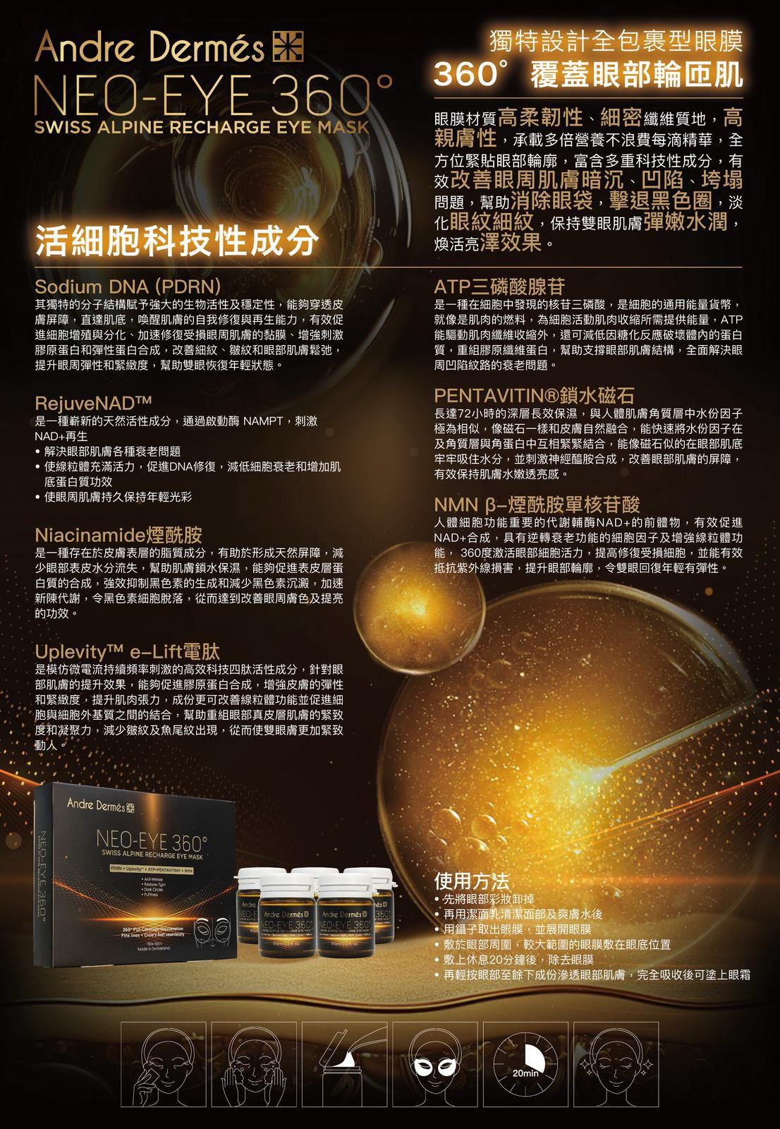現貨🌸ANDRE DERMES NEO-EYE 360° EYE MASK 1盒5片 | 落單後約3-5個工作天寄出 娉婷貿易公司 Exquisite Beauty Trading Company