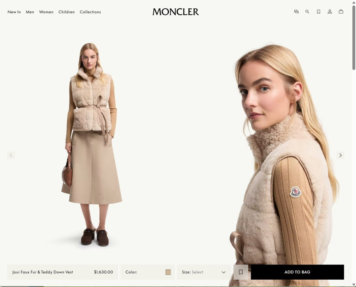 🌸Moncler Joui 人造毛皮泰迪熊羽絨背心 | 預訂約4-5星期 娉婷貿易公司 Exquisite Beauty Trading Company
