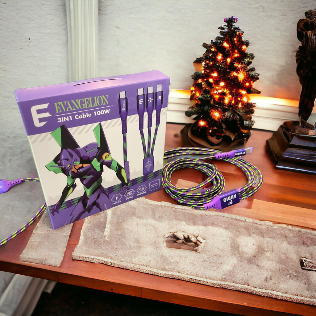 【24小時網站自助下單】🌸EVANGELION 福音戰士初號機 3in1 Cable 100W極速充電線 | 預訂約2-3星期 娉婷貿易公司 Exquisite Beauty Trading Company
