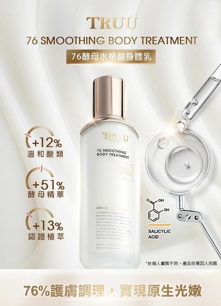 【24小時網站自助下單】現貨🌸TRUU酵母水楊酸身體乳120ml | 落單後約3-5個工作天寄出 娉婷貿易公司 Exquisite Beauty Trading Company