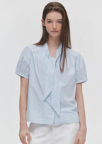 【24小時網站自助下單】🌸Marie Claire V-neck tie blouse (2colors) | 預訂約3-4星期 娉婷貿易公司 Exquisite Beauty Trading Company