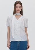 【24小時網站自助下單】🌸Marie Claire V-neck tie blouse (2colors) | 預訂約3-4星期 娉婷貿易公司 Exquisite Beauty Trading Company