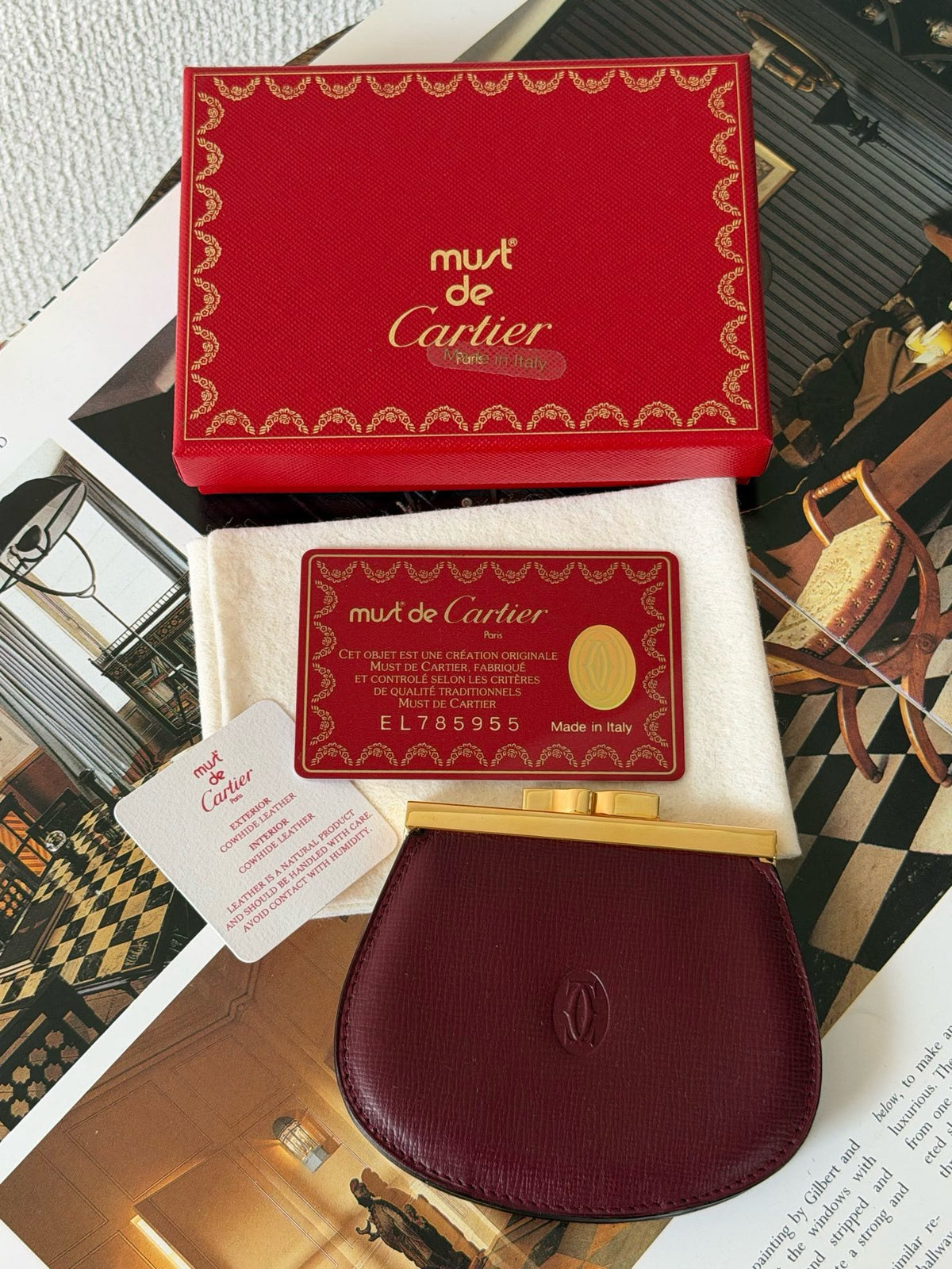 【24小時網站自助下單】🌸日本中古品代購 Cartier卡地亞波爾多紅錢包/零錢包 ➕卡➕保存布➕盒 全套保存品 | 預訂約2-3星期 娉婷貿易公司 Exquisite Beauty Trading Company