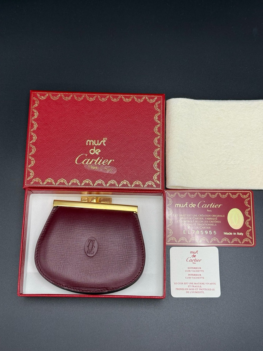 【24小時網站自助下單】🌸日本中古品代購 Cartier卡地亞波爾多紅錢包/零錢包 ➕卡➕保存布➕盒 全套保存品 | 預訂約2-3星期 娉婷貿易公司 Exquisite Beauty Trading Company