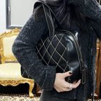 【24小時網站自助下單】🌸日本中古品代購 CHANEL 香奈兒黑色牛皮外縫線波士頓手提包大號托特包 做舊五金 有標無卡6開 | 預訂約2-3星期 娉婷貿易公司 Exquisite Beauty Trading Company