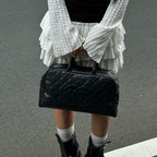 【24小時網站自助下單】🌸日本中古品代購 CHANEL 香奈兒黑金牛皮大logo手提保齡球大號 有標無卡8開 | 預訂約2-3星期 娉婷貿易公司 Exquisite Beauty Trading Company