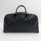 【24小時網站自助下單】🌸日本中古品代購 CHANEL 香奈兒黑金牛皮大logo手提保齡球大號 有標無卡8開 | 預訂約2-3星期 娉婷貿易公司 Exquisite Beauty Trading Company