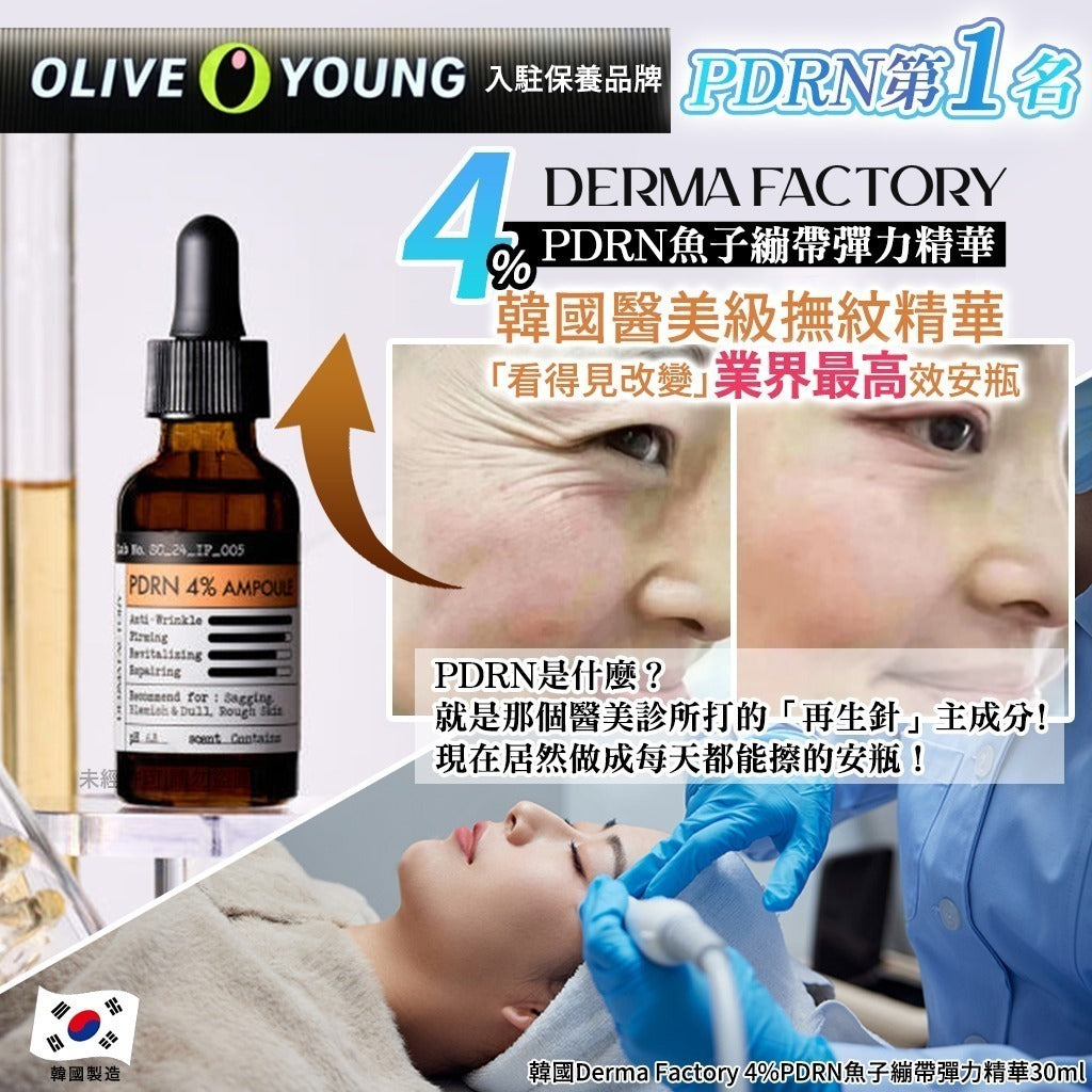 現貨 | 🌸韓國Derma Factory 4%PDRN魚子繃帶彈力精華30ml