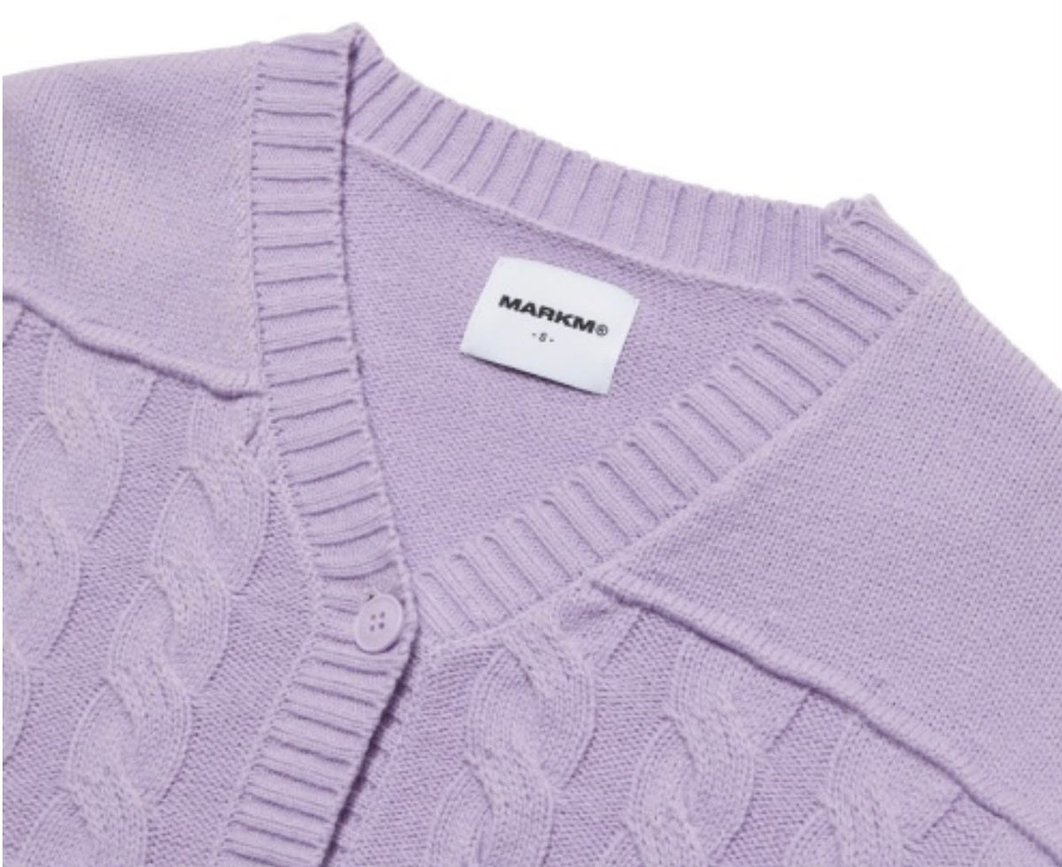 預訂 | 2026年11月5日截 ‼️快閃🇰🇷半價‼️🇰🇷韓國潮牌 Markm (W) CABLE CROP CARDIGAN | 下單後 2-3 星期到