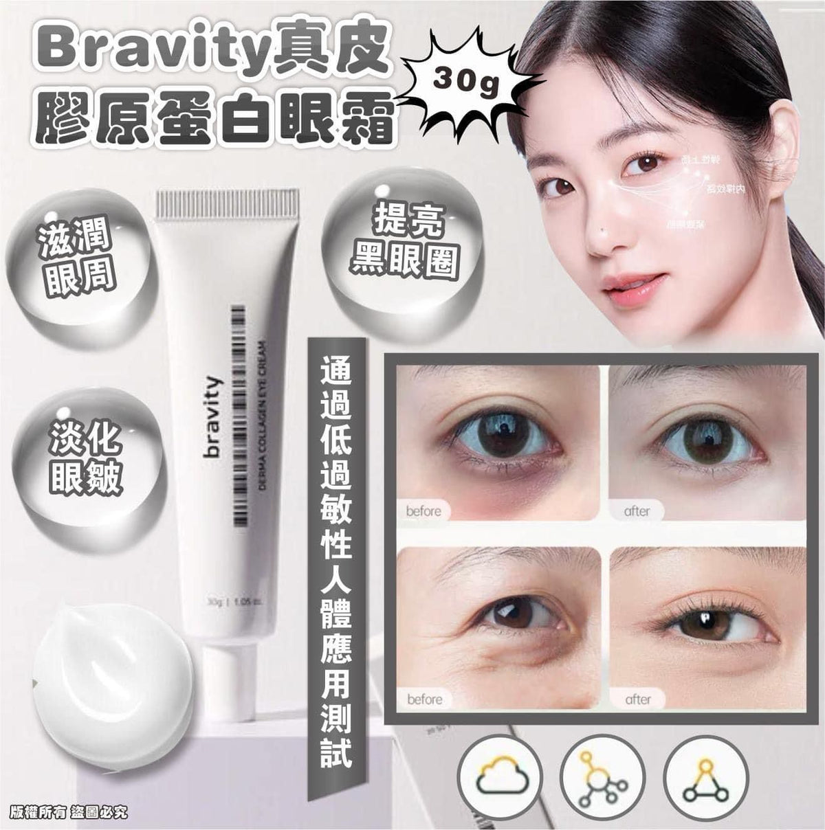 現貨🌸Bravity真皮膠原蛋白眼霜30g | 落單後約3-5個工作天寄出 娉婷貿易公司 Exquisite Beauty Trading Company