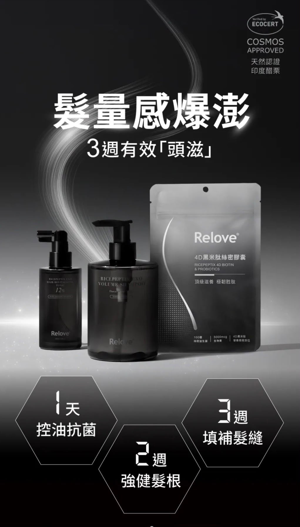 【24小時網站自助下單】售完即止🌸香港行貨 台灣Relove養護3步驟外泌體養髮組合 (洗+噴+膠囊) | 預訂約2-3星期 娉婷貿易公司 Exquisite Beauty Trading Company