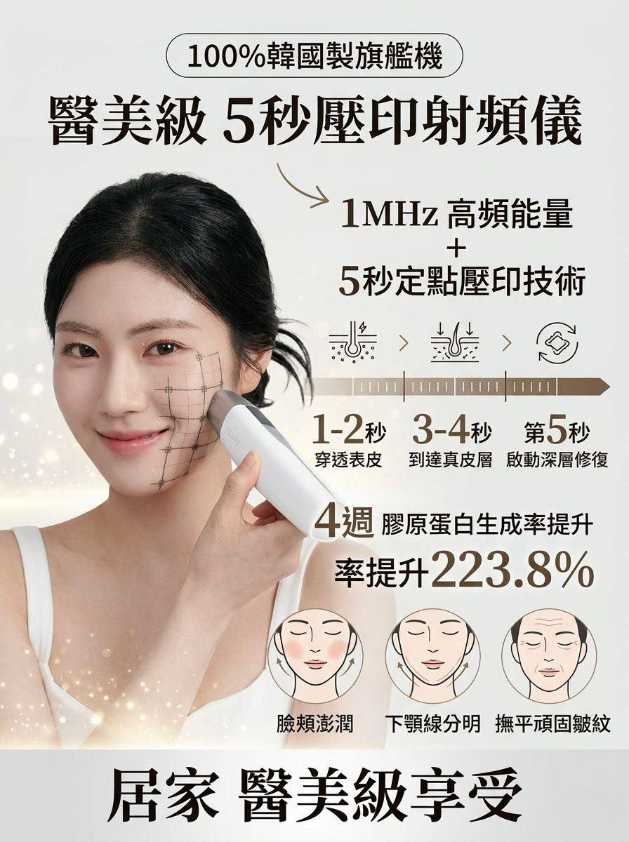 【24小時網站自助下單】🌸5秒壓印射頻儀 (送 爆水PDRN超導修復精華凝膠*3支) 包一年保養不包人為損壞及自然耗損 | 預訂約3-4星期 娉婷貿易公司 Exquisite Beauty Trading Company