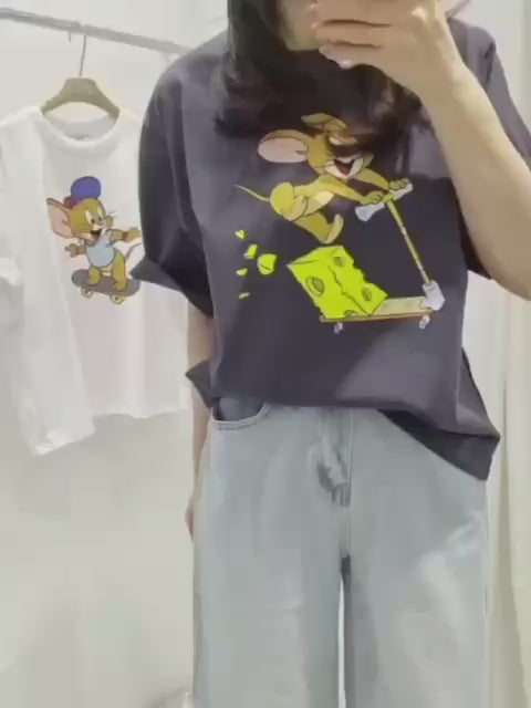 深灰色 白色現貨🌸韓國直送 Tom & Jerry上衣 | 落單後約3-5個工作天寄出(自行備註顏色&尺寸)