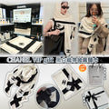 預訂 | 💯CHANEL VIP gift 黑白織帶披肩頸巾 娉婷貿易公司 Exquisite Beauty Trading Company