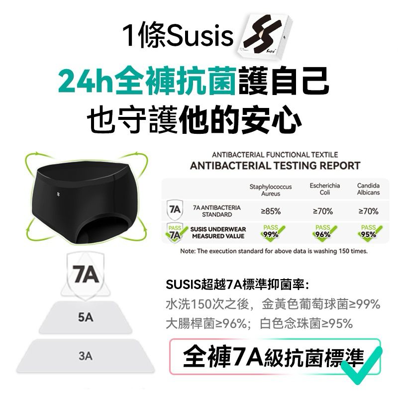 🌸Susis 7A抗菌無感無痕透氣親膚舒適Ag+護理女士/男士內褲 | 預訂約1-2星期

（自行備註顏色及尺寸） 娉婷貿易公司 Exquisite Beauty Trading Company