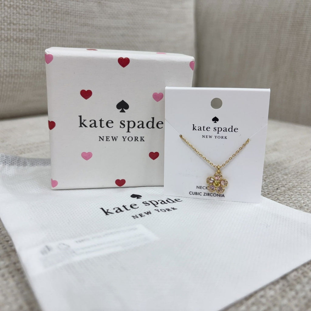 【24小時網站自助下單】🌸白色情人節精選🌟🌟Kate Spade花花閃鑽頸鏈 | 預訂約2星期 娉婷貿易公司 Exquisite Beauty Trading Company