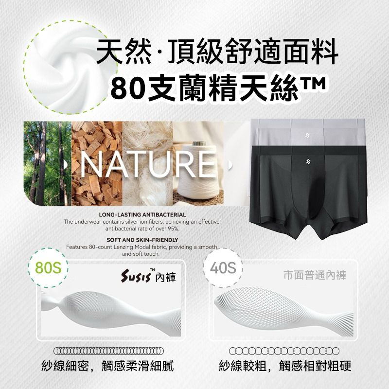 🌸Susis 7A抗菌無感無痕透氣親膚舒適Ag+護理女士/男士內褲 | 預訂約1-2星期

（自行備註顏色及尺寸） 娉婷貿易公司 Exquisite Beauty Trading Company