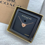 【24小時網站自助下單】🌸🌟🌟Coach 閃鑽玫瑰金心形頸鏈 | 預訂約1-2星期 娉婷貿易公司 Exquisite Beauty Trading Company